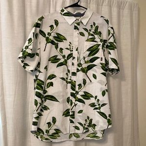 Vans button down plant pattern shirt.